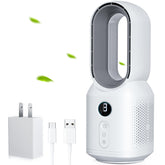 Let'me 13-inch bladeless desk fan front view shows safe airflow for kids and pets.