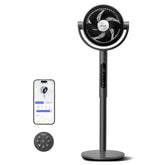 Levoit Standing Smart Fan in a bedroom setup delivering all-day cooling.