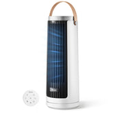 LEVOIT tower fan with whisper-quiet bedroom operation powered by DC motor.