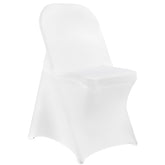 LGJIAOJIAO stretch spandex chair cover in white offers snug fit for folding chairs at events