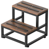LIANTRAL 2 Step Stool in rustic brown for safe high-shelf access.