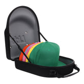 Lids Hat Travel Case front view with protective black exterior for travel storage