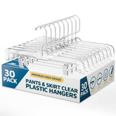 Lifemaster clear-hangers 30-pack in a tidy closet for space-saving organization.