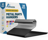 Lifemaster metal pants hangers with rubber grip securely holds waistbands.