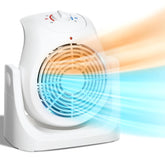 LifePlus 2-in-1 heater fan combo, front view, ideal for year-round desk comfort.