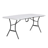 Lifetime 6-Foot Fold-In-Half Table open 72x30 for durable outdoor events.