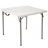 Lifetime 80273 fold-in-half table open dimensions, sturdy HDPE top for indoors.