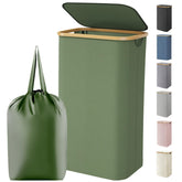Lifewit 100L laundry basket with lid for tidy bedroom storage.