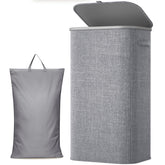 Lifewit 105L laundry basket with lid reduces odors and dust.