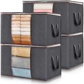Lifewit 60L storage bin with lid organizes clothes in a closet