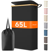 Lifewit 65L slim laundry hamper with lid keeps clothes neatly contained.