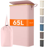 Lifewit 65L slim laundry hamper with lid showing compact space fit and quick access