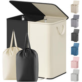 Lifewit double laundry hamper with lid closed for discreet storage