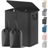 Lifewit double laundry hamper with lid, closed, discreet storage for dirty clothes.