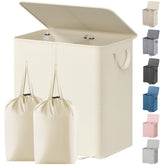 Lifewit double laundry hamper with lid keeps clothes discreet and organized.