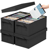 Lifewit DVD Storage Box with stackable lid keeps DVDs organized.