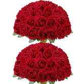 Lifewit red rose bouquet with long stems for elegant wedding decor.
