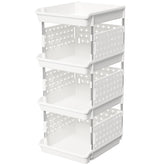 Lifewit stackable bins front view for quick access to toys and clothes
