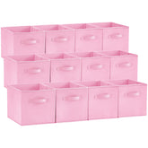 Lifewit Storage Cubes foldable pink 11in for neat shelf organization.