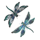 LIFFY dragonfly wall decor pair for outdoor use with light blue finish.