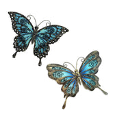 LIFFY metal butterfly wall decor 12-inch 2-pack for outdoor garden ambiance