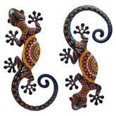 LIFFY metal lizard gecko wall art two-pack ready for indoor or outdoor display
