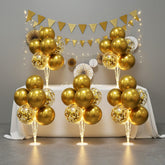 Lightsfever balloon stand kit in gold elevates table decor with a polished centerpiece.