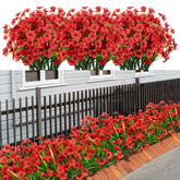 LikSoor 21 bundles artificial outdoor flowers red pack shot for easy display