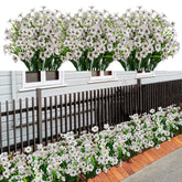 LikSoor 21-bundles artificial outdoor flowers white bloom for porch decor