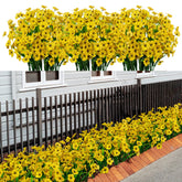 LikSoor outdoor yellow artificial flowers brighten pots with year-round color