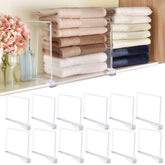 Liliyab shelf dividers in use, promoting neat closet organization and easy access.