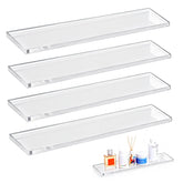 LILXIU acrylic shelves 13-25 inch pack for organized, clear storage in cabinets.
