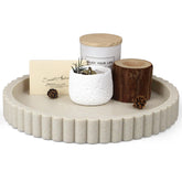 LIN CHUAN beige wave-edge decorative tray on a coffee table