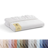 Linen Home 100% cotton percale fitted sheet in white for hotel-like crispness