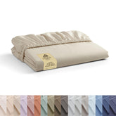 Linen Home king ivory fitted sheet with deep-pocket for secure sleep surface