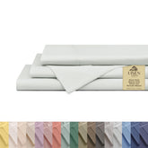 Linen Home percale queen flat dove grey sheet with hotel-quality crispness