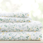 Linen Market patterned microfiber queen-sheet-set with wildflower light-blue pattern for breathable comfort.