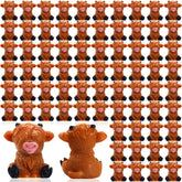 Lineshading Highland cow figurines 100-pack displayed on desk for cute decor and gifting