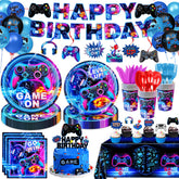 LINHAXM video game plates 9-inch for a bold gamer party table.