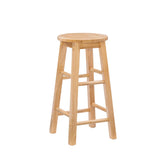 Linon natural barstool with round seat for kitchen islands; versatile seating.