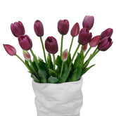 LINSIE deep purple tulips showing premium latex texture for refined home decor