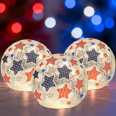 Liooty Independence Day cracked glass ball desktop light with warm glow.