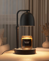 LISUNAR candle warmer lamp with black shade and base for stylish decor and safe jar melting.