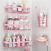 Liuoud 5 pack shower caddy set front view for organized bathroom storage