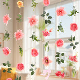 Livole 6Pcs garland set with pink bows creates romantic wedding backdrops and photo walls.