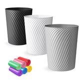 LLNTOU curved-design 1.8 gal trash can trio for a modern space.