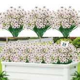 Lnoicy 24Pcs artificial flowers on front porch for year-round curb appeal.