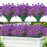 Lnoicy 24pcs artificial flowers outdoor purple bouquet ready to beautify any porch.