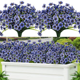 Lnoicy outdoor artificial flowers blue for front porch decor, durable and UV resistant.
