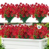 Lnoicy red outdoor artificial flowers for porch decor with UV resistance.